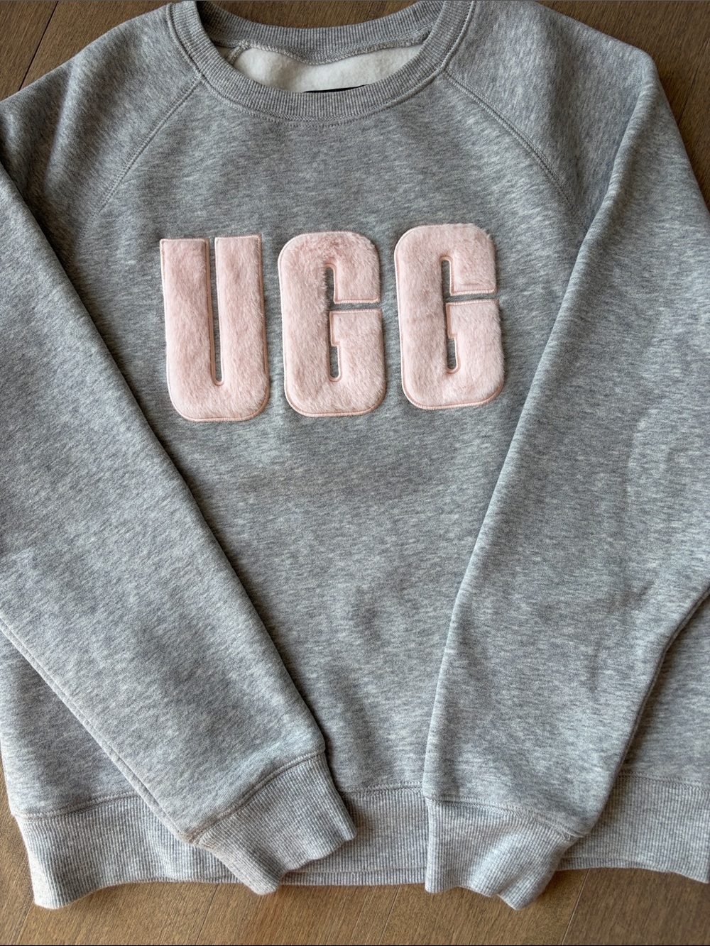 UGG Grey Sweatshirt with Pink Appliqué Logo